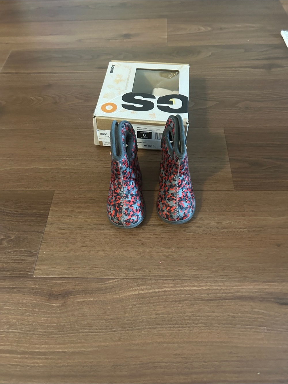 Baby Bogs Red and Black Camo Rain Boots